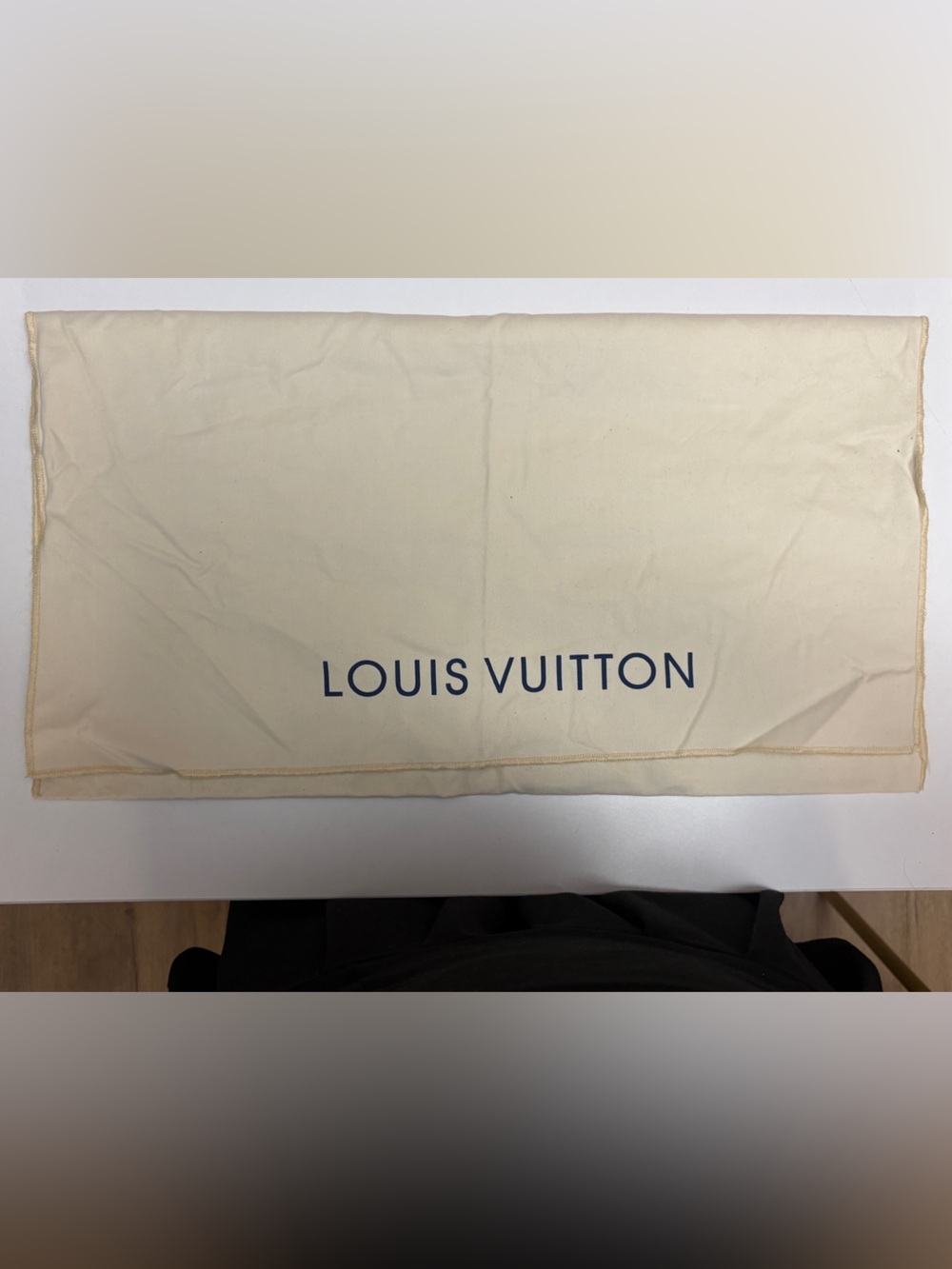 Louis Vuitton Cream and Navy Branded Storage Dust Bag